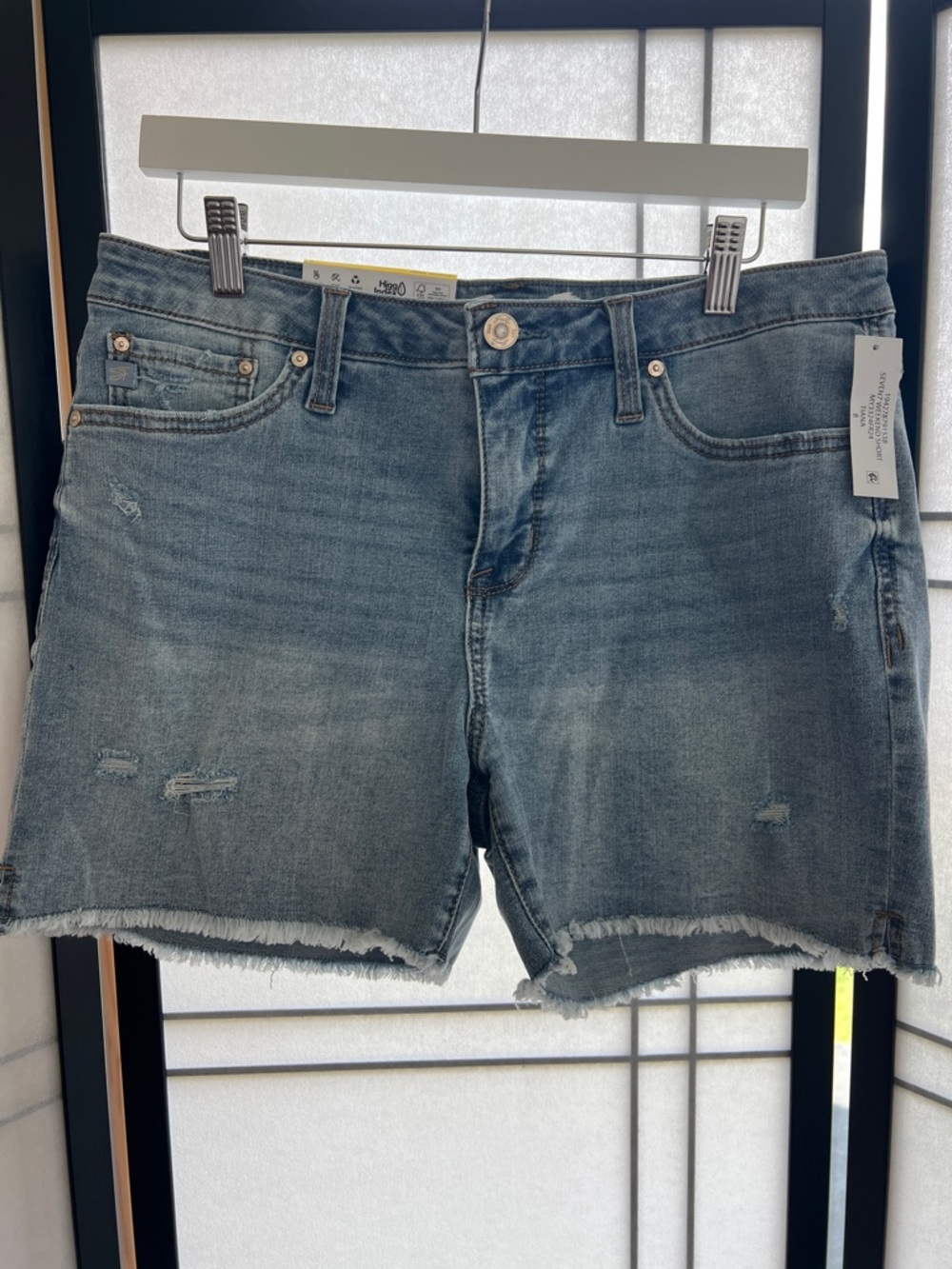 Seven7 Light Blue Distressed Denim Cutoff Shorts
